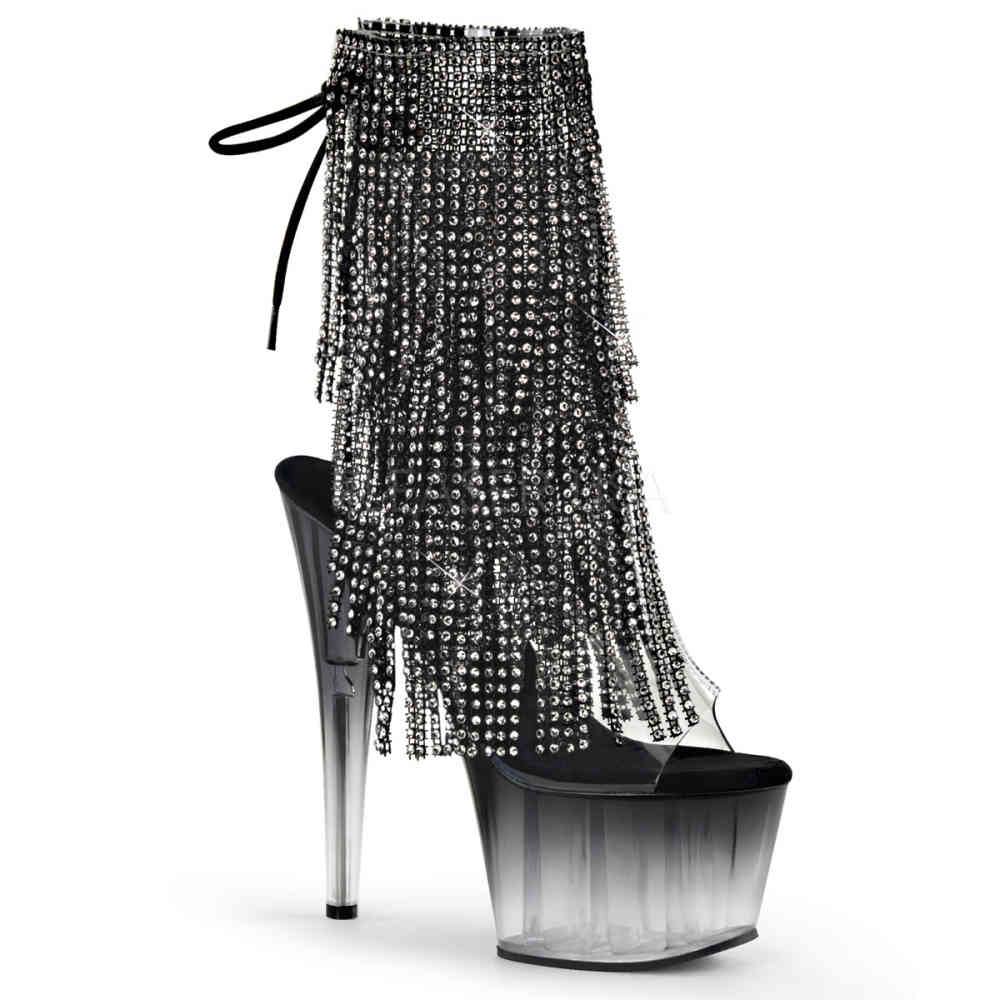 Pleaser - ADORE1017RSFT Bottes de plateforme, Pole dance chaussures - Chaussures de pole dance - Noir/Couleur chrome Product image
